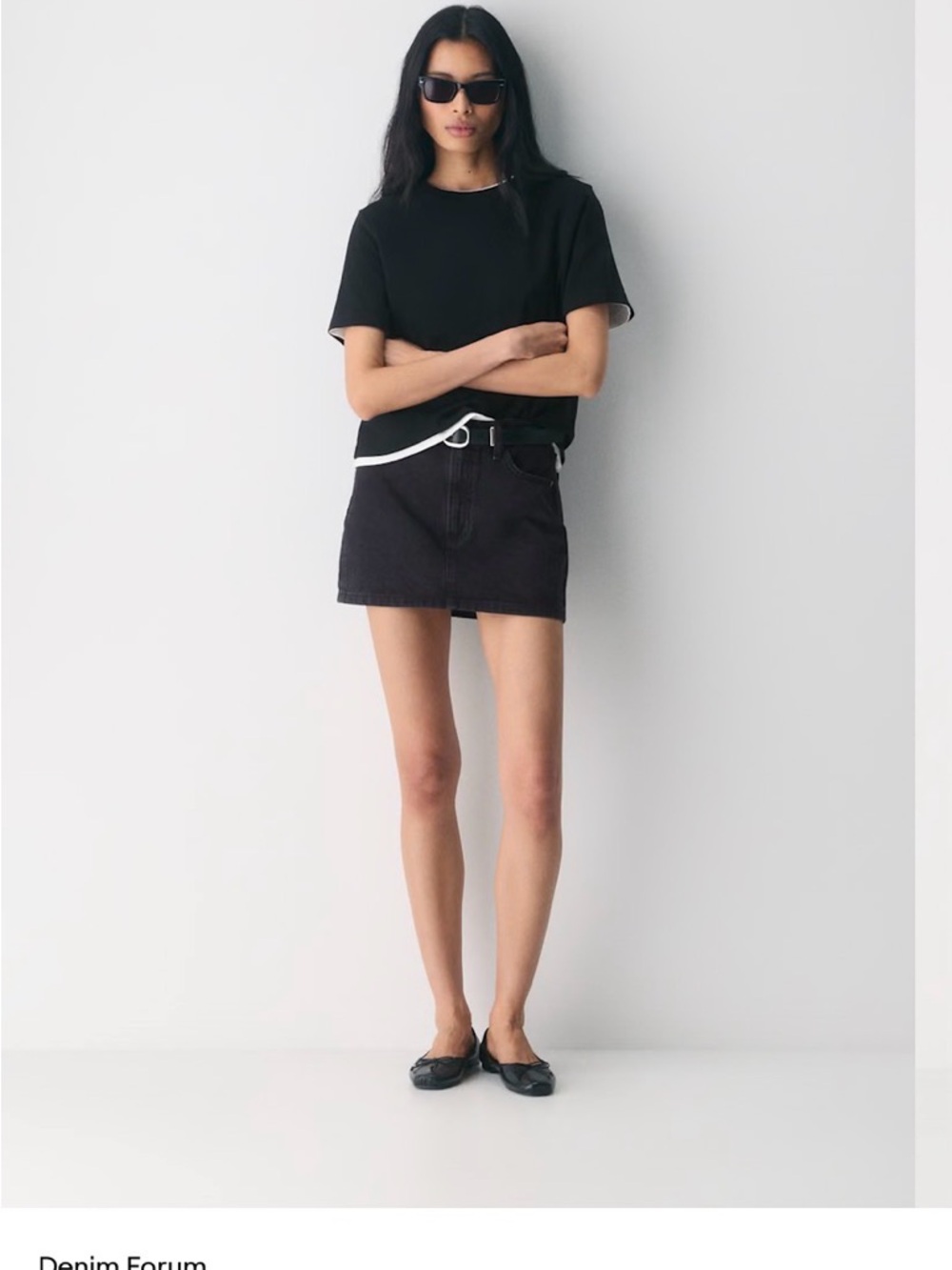 Denim Forum Black Mini Denim Skirt